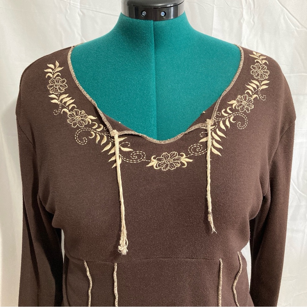 Vintage Fashion Bug Y2K Boho Embroidered Peasant Top - Picture 3 of 7